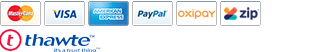 Payment methods accepted: American Express. Mastercard. Visa. PayPal.